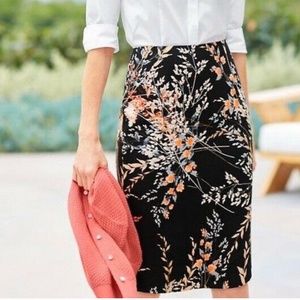 Talbots Wispy Floral High Waist Pencil Skirt